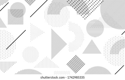 Resumen Fondo negro y blanco Composición de formas fluidas y geometría formas de degradado de moda composición de vectores