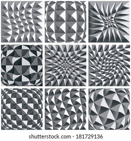 Abstract black and white background, geometric figures.