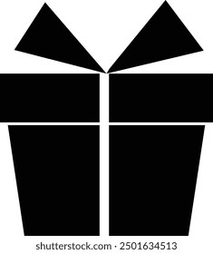 Icono de caja de regalo de fondo blanco y negro abstracto icono de caja negra
