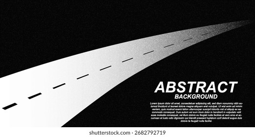 Abstractas fondo blanco y negro con textura de grano y puerta brillante que conduce a un futuro brillante. El camino de Perspectiva con línea discontinua crea el concepto de camino de éxito, visión de negocios, inspiración.