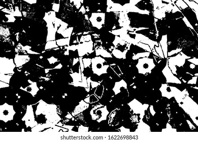 Abstract black and white background. Grunge texture. Monochrome vector pattern