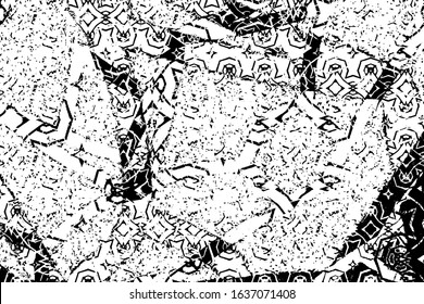 Abstract black and white background. Grunge texture. Monochrome vector pattern