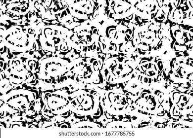 Abstract black and white background. Grunge texture. Monochrome vector pattern