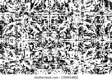 Abstract black and white background. Grunge texture. Monochrome vector pattern