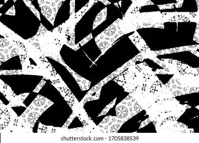 Abstract black and white background. Grunge texture. Monochrome vector pattern