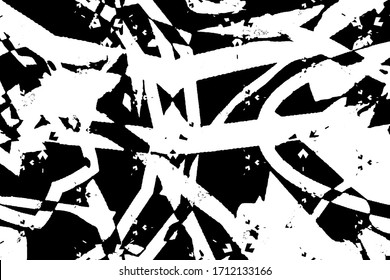 Abstract black and white background. Grunge texture. Monochrome vector pattern