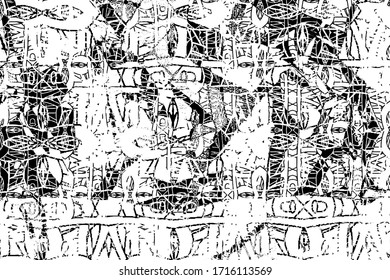 Abstract black and white background. Grunge texture. Monochrome vector pattern