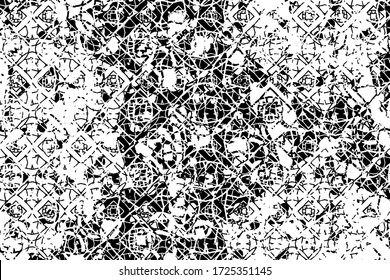 Abstract black and white background. Grunge texture. Monochrome vector pattern