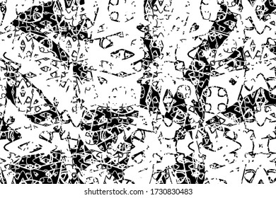 Abstract black and white background. Grunge texture. Monochrome vector pattern