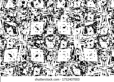 Abstrakter schwarz-weißer Hintergrund. Grunge Textur. Monochrome Vektormuster