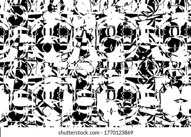 Abstract black and white background. Grunge texture. Monochrome vector pattern