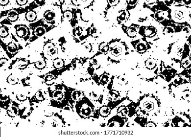 Abstract black and white background. Grunge texture. Monochrome vector pattern