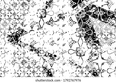 Abstract black and white background. Grunge texture. Monochrome vector pattern