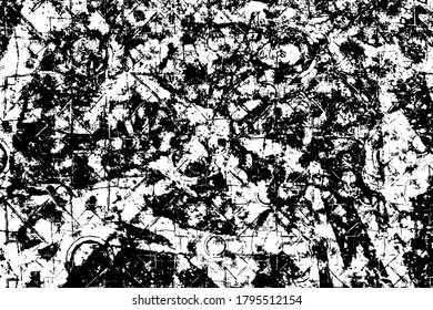 Resumen de fondo blanco y negro. Textura gruesa. Patrón vectorial monocromo
