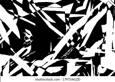 Abstract black and white background. Grunge texture. Monochrome vector pattern