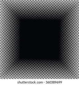 Abstract black and white background, halftone pattern texture, square banner