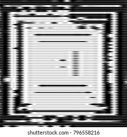 Abstract black and white background. Halftone distressed pattern. Grunge texture of lines and particles. Messy dark overlay. Aged stippled surface. Vector illustration.