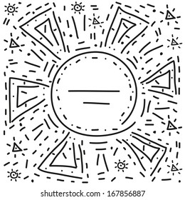 abstract black and white background with the image of the sun