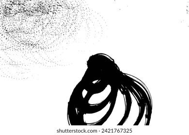 Resumen de fondo blanco y negro. Grabar texturas como tarjeta. Impresión de ilustración dibujada a mano. Resumen de la pintura en rastros de luz. Dibujar trazos con lápiz. Mancha de elementos de diseño. Vector.