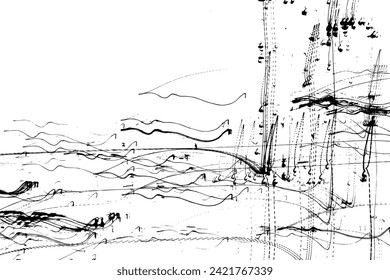 Abstract black and white background. Ink scribble textures as card. Hand drawn illustration print. Abstract light trails painting. Pencil drawing strokes. Design element stain. Vector.