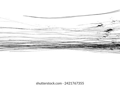 Abstract black and white background. Ink scribble textures as card. Hand drawn illustration print. Abstract light trails painting. Pencil drawing strokes. Design element stain. Vector.