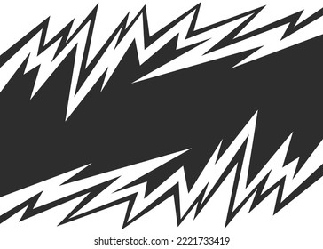 Abstract black and white background with jagged zigzag pattern and with some copy space area