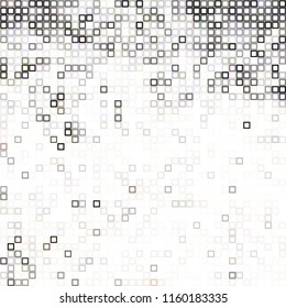 Abstract black white background with mesh of squares. Mosaic style. Digital. Cell. Grey white texture. Empty space for your design or text.