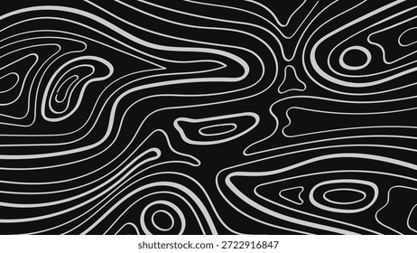 Abstractas fondo blanco y negro con líneas de contorno topográficas modernas dibujadas a mano Diseño minimalista orgánico. Ilustración vectorial