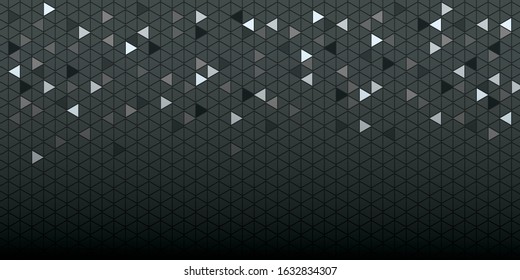 Abstract black and white background with mosaic triangle