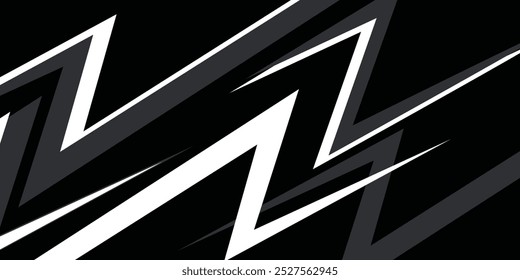 Abstract black and white background with nails and zigzag line pattern