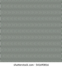 Abstract black and white background of narrow wavy lines