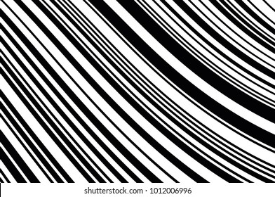 Abstract black and white background with oblique wavy lines. Vector illustration