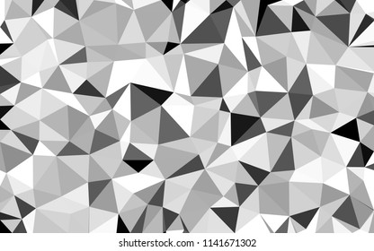 Abstract black and white background. Polygonal vector. Triangular geometric pattern 