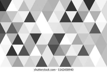 Abstract black and white background. Polygonal vector. Triangular geometric pattern 