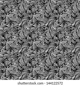 Abstract black and white background, seamless pattern