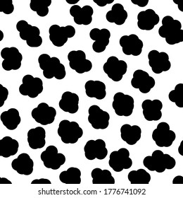 Abstract black and white background. Seamless pattern with animals print for wallpaper, web page, textures, card, postcard, faric, textile. Ornament of stylized skin. Vector illustration. 