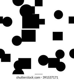 Abstract black and white background. Seamless geometric pattern for print onto fabric, textile and wallpaper. Vector illustration.