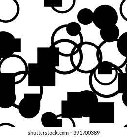 Abstract black and white background. Seamless geometric pattern for print onto fabric, textile and wallpaper. Vector illustration.