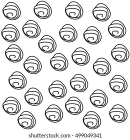 abstract black and white background. seamless vector pattern. handmade spiral pattern.