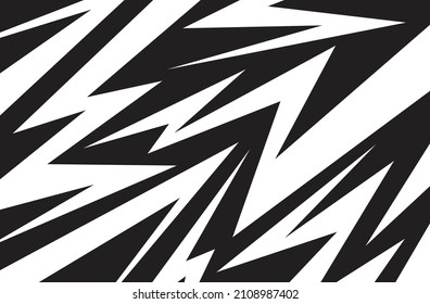 Abstract black and white background with spikes and zigzag line pattern 