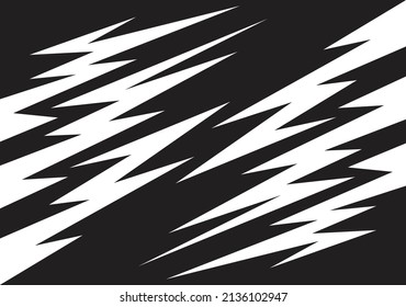 Resumen de fondo blanco y negro con puntas y patrón de línea de zigzag