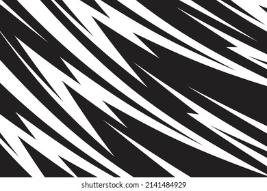 Abstract black and white background with spikes and zigzag line pattern