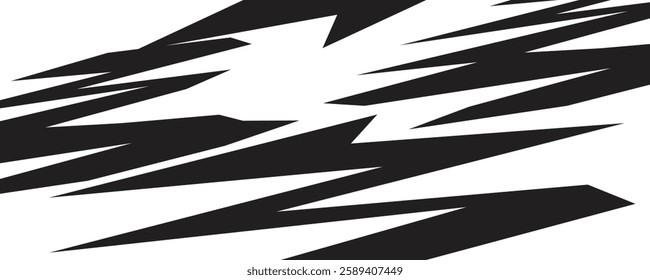 Abstract black and white background with spikes and zigzag line pattern