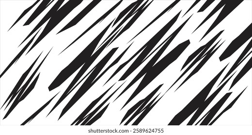 Abstract black and white background with spikes and zigzag line pattern