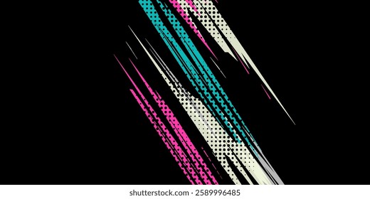 Abstract black and white background with spikes and zigzag line pattern