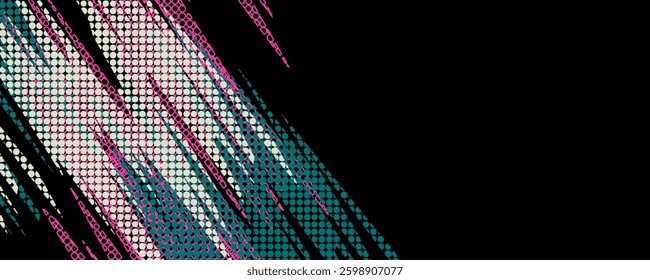 Abstract black and white background with spikes and zigzag line pattern