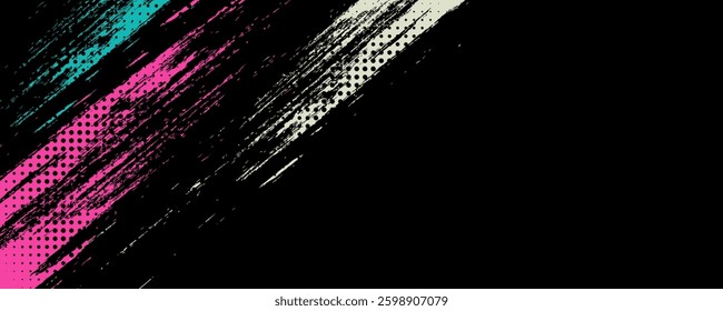 Abstract black and white background with spikes and zigzag line pattern