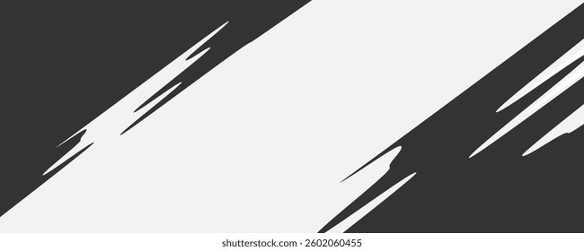 Abstract black and white background with spikes and zigzag line pattern 
