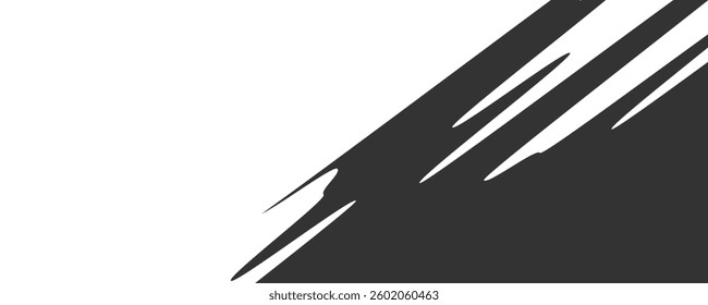 Abstract black and white background with spikes and zigzag line pattern 