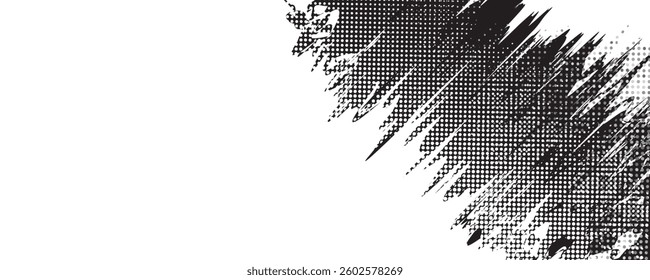 Abstract black and white background with spikes and zigzag line and halftone pattern art EPS 10